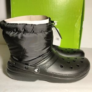 Crocs Boots Classic Lined Neo Puff  206630 Faux Fur Black Men Size 12